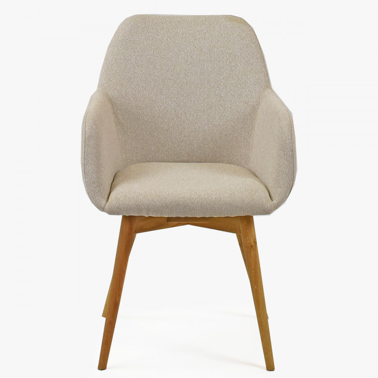 Designová židle s područkami, Sky béžová , Jídelní židle- 8
