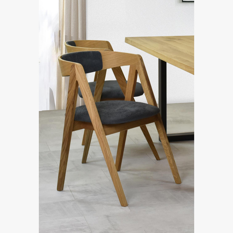 Jidelní židle dub Maja, grafitová barva , Jídelní židle- 2