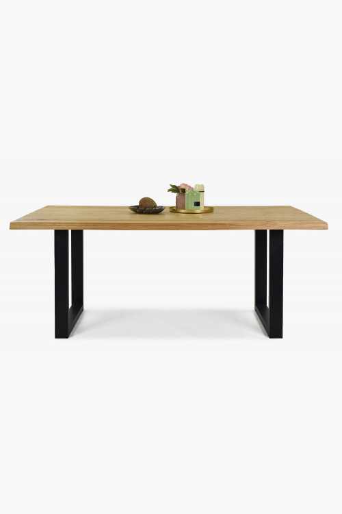 Luxusní dubový stůl Emma - kovové nohy 160 x 90 cm , Dřevěné jídelní stoly- 1
