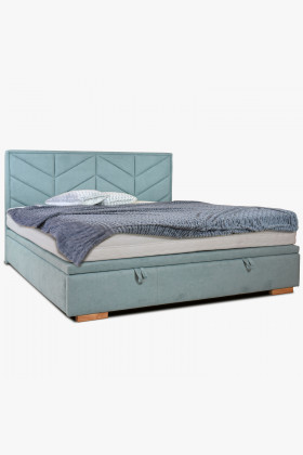 Čaluněná postel 160 x 200 s úložným prostorem mátová, alma