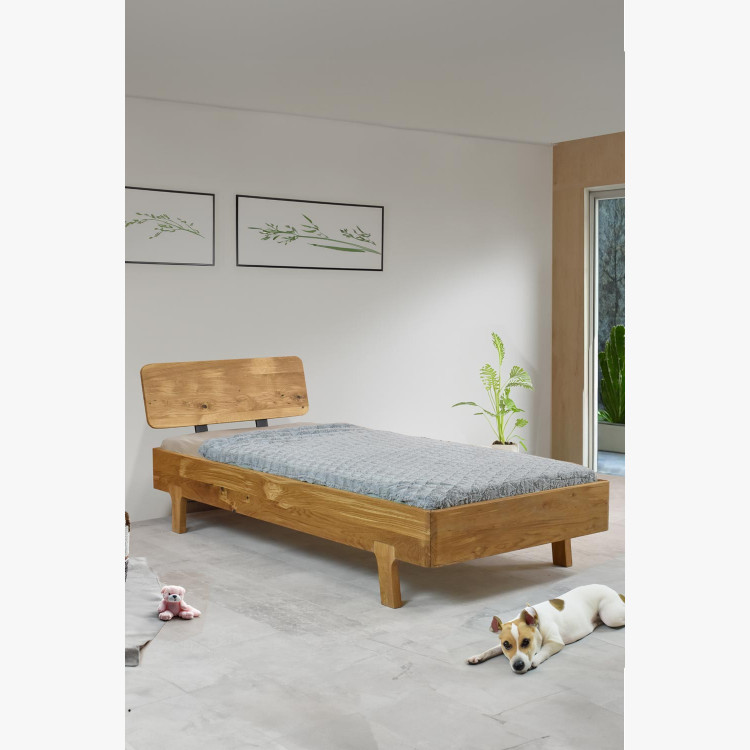 Jednolůžková postel z masivu dub 90 x 200 cm , Jednolůžkové postele- 2