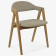 Moderní zaoblená židle dub, s béžovým čalouněním , Jídelní židle- 1