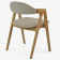 Moderní zaoblená židle dub, s béžovým čalouněním , Jídelní židle- 5