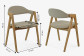 Moderní zaoblená židle dub, s béžovým čalouněním , Jídelní židle- 8