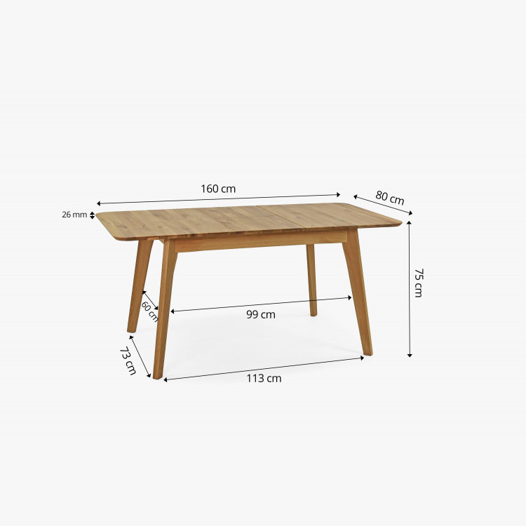 Rozkládací stůl z masívu 120 x 80 , Jídelní stoly- 13