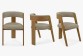 Luxusní dubové křeslo v šedě béžové látce , Jídelní židle- 7
