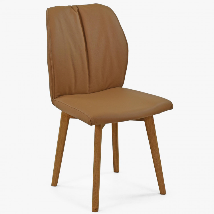 Kožená jídelní židle s dubovýma nohama , Jídelní židle- 1