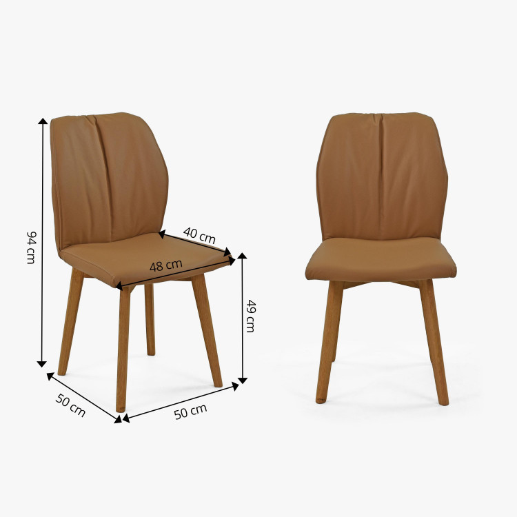 Kožená jídelní židle s dubovýma nohama , Jídelní židle- 9