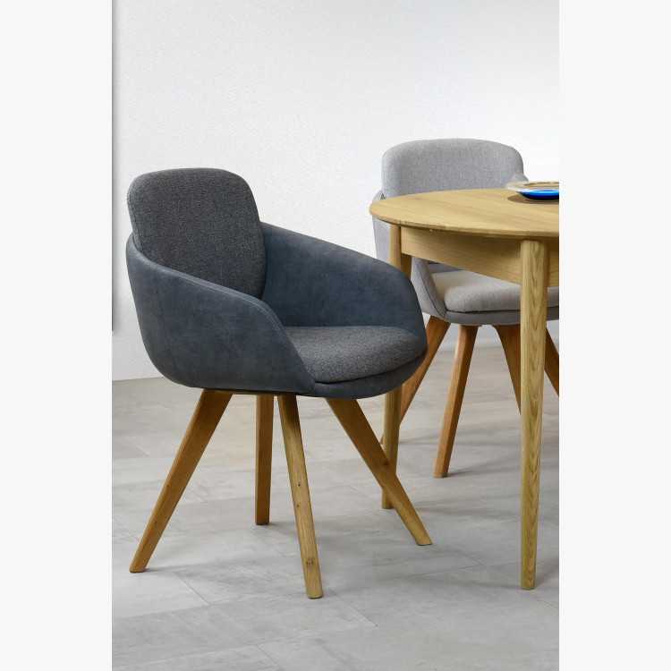 Židle do jídelny antracitová s dubovýma nohama , Jídelní židle- 2