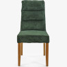 Zelená židle s dubovýma nohama, manšestrová látka , Jídelní židle- 5
