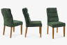 Zelená židle s dubovýma nohama, manšestrová látka , Jídelní židle- 7