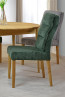Zelená židle s dubovýma nohama, manšestrová látka , Jídelní židle- 2