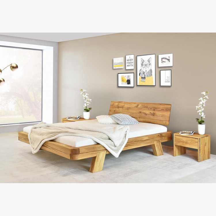 Dubová luxusní postel z trámů, Manželská Mia 140 x 200 cm , Postele- 6
