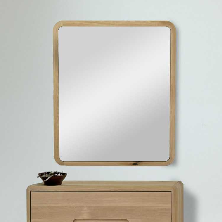 Dubové zrcadlo v barvě dub bílý 70 x 85 cm , Zrcadla- 2