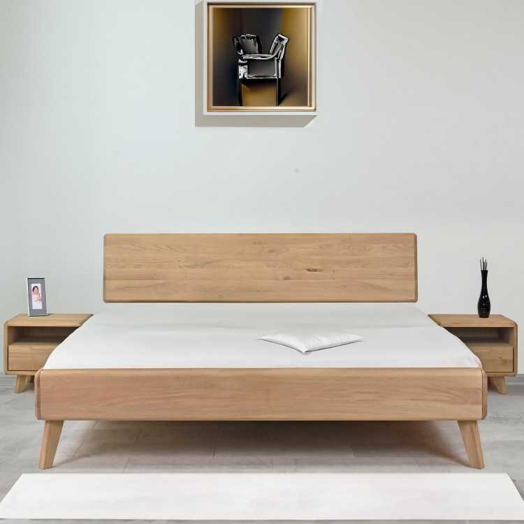 Dubová manželská postel barva dub bílý , Manželské postele z masivu- 6