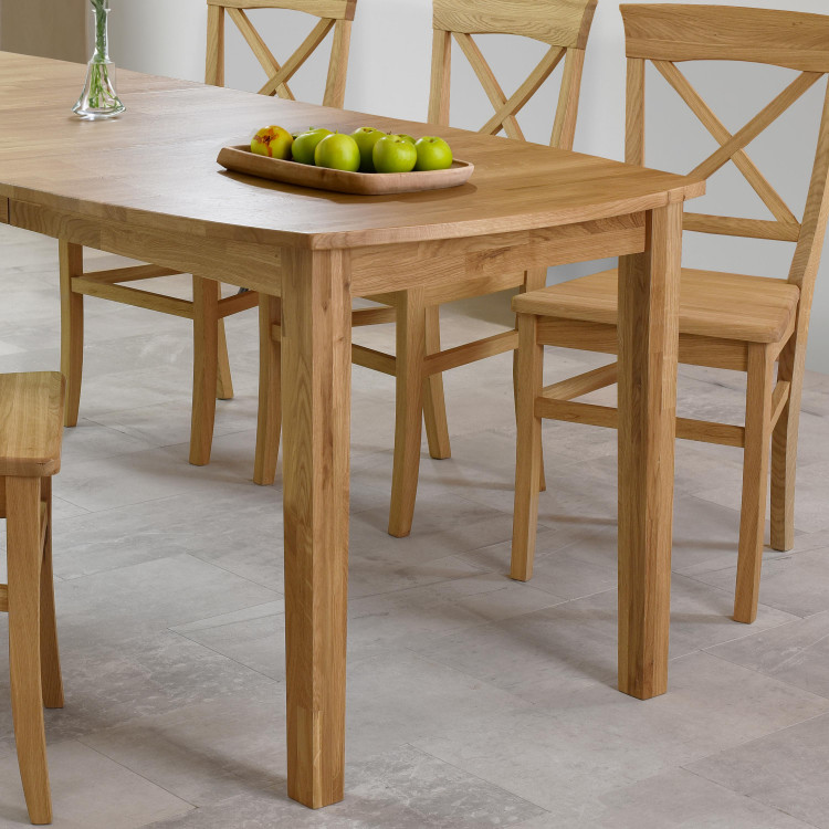 Dřevěný dubový rozkládací stůl 160 - 210 cm, matný lak , Jídelní stoly- 10