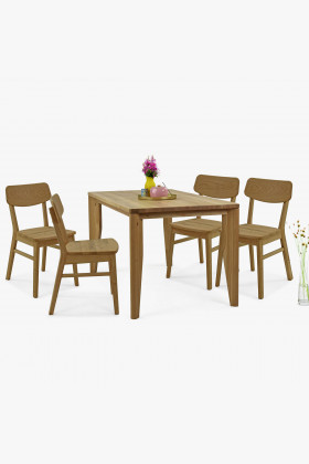 Dřevěný set 4 židlí a stolu z masiv dub , Jídelní sety- 1