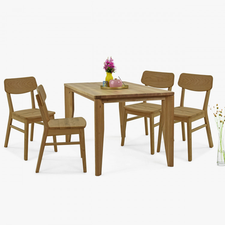 Dřevěný set 4 židlí a stolu z masiv dub , Jídelní sety- 1