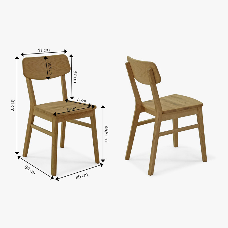 Dřevěný set 4 židlí a stolu z masiv dub , Jídelní sety- 8