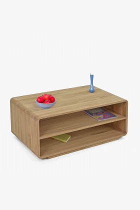 Zaoblený dřevěný konferenční stolek , Konferenční stolky- 1
