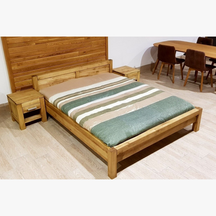 Bukový noční stolek v barvě dub , Jednolůžkové postele- 3