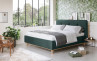 Čaluněná postel s úložným prostorem zelená, 180 x 200 cm , Postele- 3