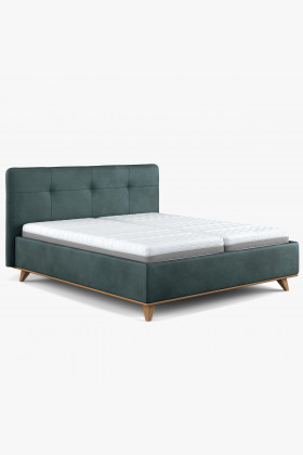 Čaluněná postel s úložným prostorem zelená, 180 x 200 cm , Postele- 1
