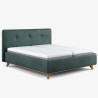 Čaluněná postel s úložným prostorem zelená, 180 x 200 cm , Postele- 1