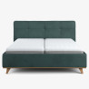Čaluněná postel s úložným prostorem zelená, 180 x 200 cm , Postele- 6