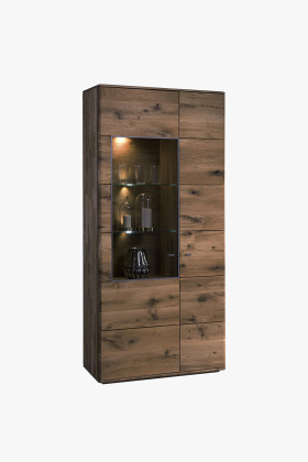 Vysoká úzká komoda širší s prosklenou částí, TYP 12 DP