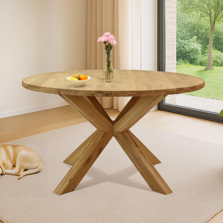 Dubový okrúhly jedálenský stôl Ø 130 cm