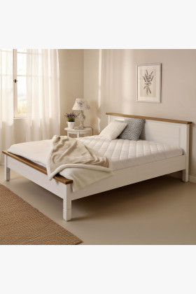 Bílá rustikální postel France 180 x 200 cm