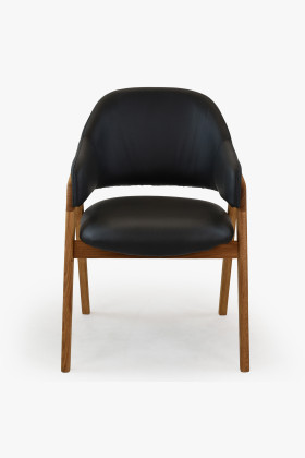 Dubová židle s područkami , černá 2