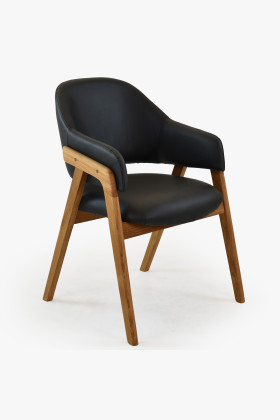 Dubová židle s područkami , černá