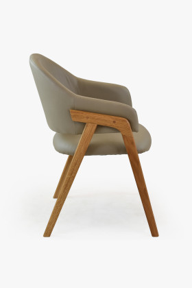 Dubová židle s područkami , šedě hnědá 2