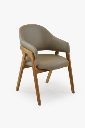 Dubová židle s područkami , šedě hnědá