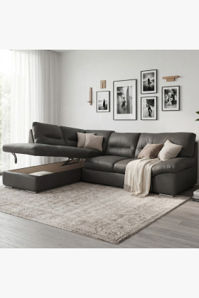 Rohová sedací souprava - pravá kůže fango, William roh v levo
