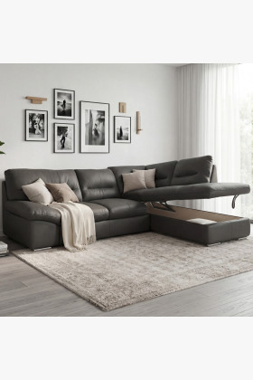 Rohová sedací souprava - pravá kůže fango, William roh v pravo