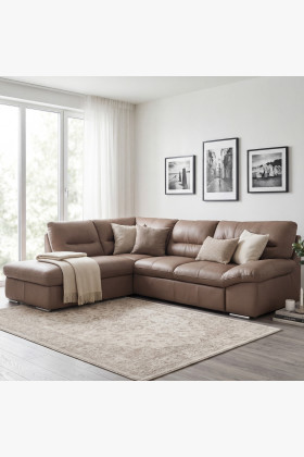 Rohová sedací souprava - pravá kůže SAND , William roh v levo