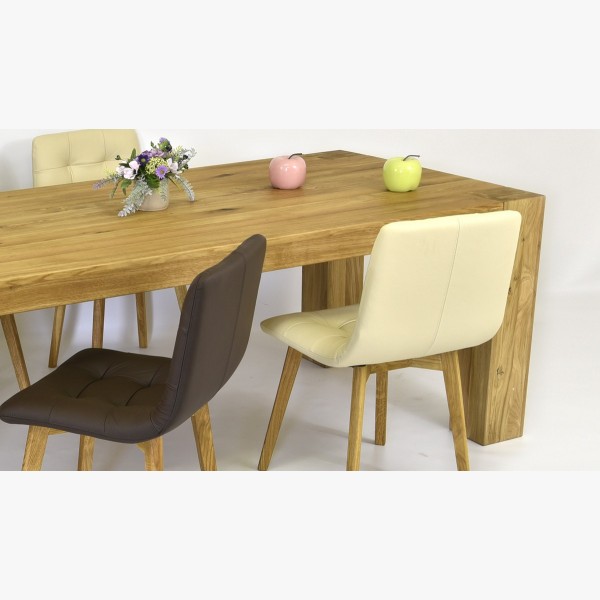 Masivní stůl 220 x 100 a židle kožené