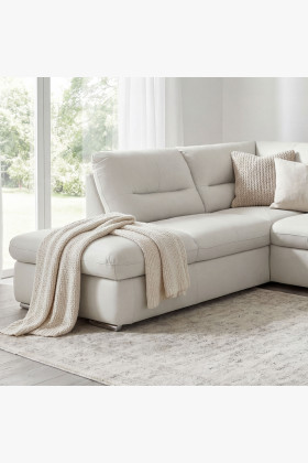 Rohová sedací souprava - pravá kůže bíla , William roh v levo 2