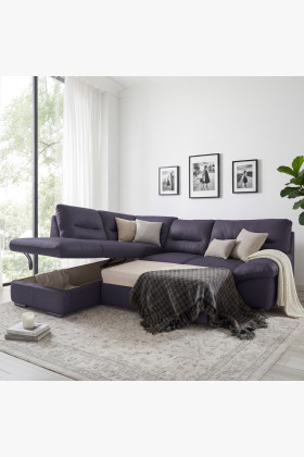 Rohová sedací souprava - pravá kůže NAVY, William roh v levo 2