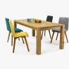 Dřevěný stůl a židle 140 x 90 cm, Dub