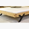 Designová postel z trámů, ocelové nohy ve tvaru Y, 160 x 200 cm , Postele- 7