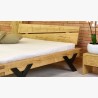 Designová postel z trámů, ocelové nohy ve tvaru Y, 160 x 200 cm , Postele- 9