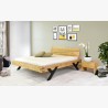 Designová postel z trámů, ocelové nohy ve tvaru Y, 160 x 200 cm , Postele- 13