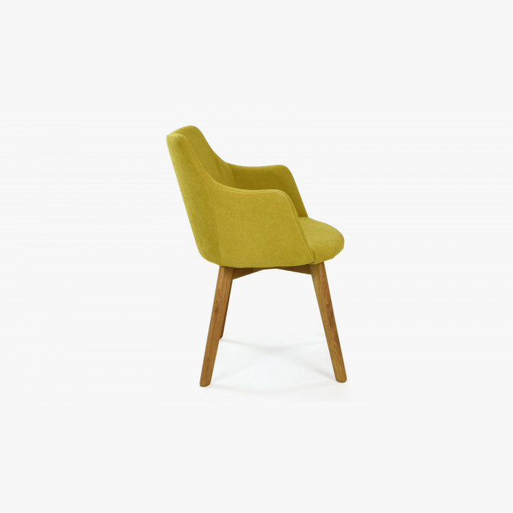 Křeslo s opěrkou Bella - žluta , Jídelní židle- 5