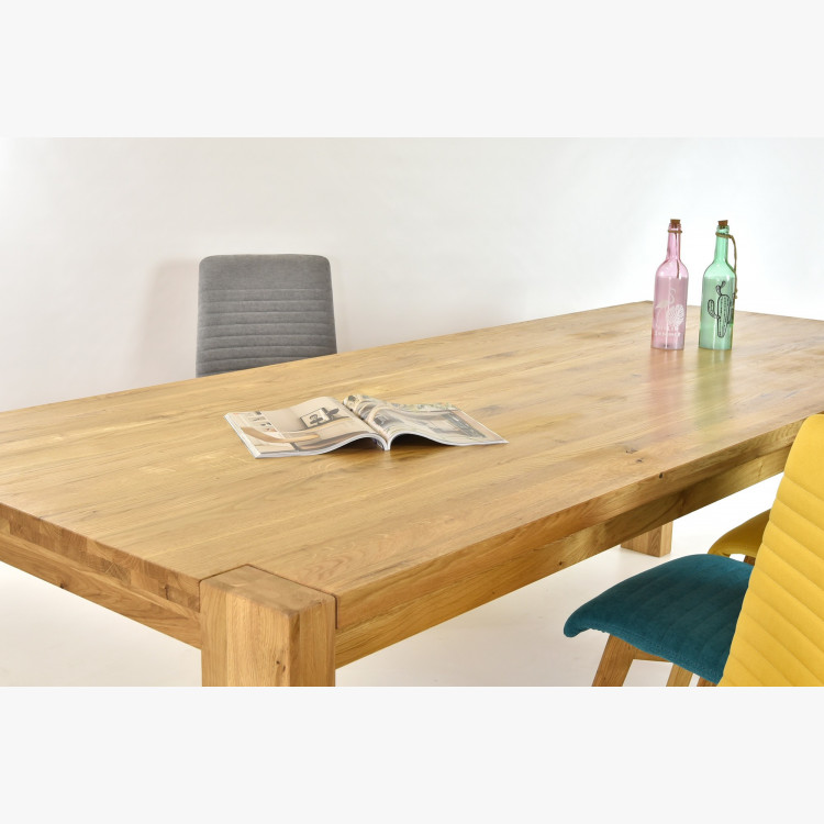 Jídelní stůl pro 10 osob z masivu dub + židle , Zlatko 240 x 100 cm