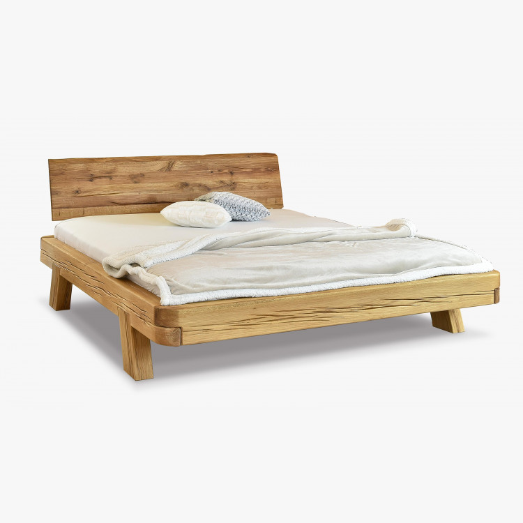 Dubová luxusní postel z trámů, Manželská Mia 160 x 200 cm , Postele- 1