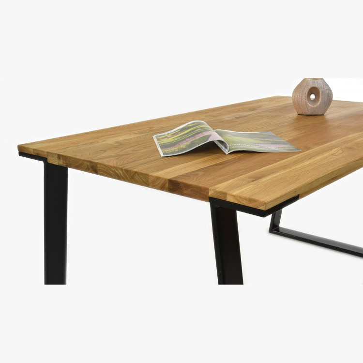 Stůl z masivu - černé ocelové nohy dub, LOFT
